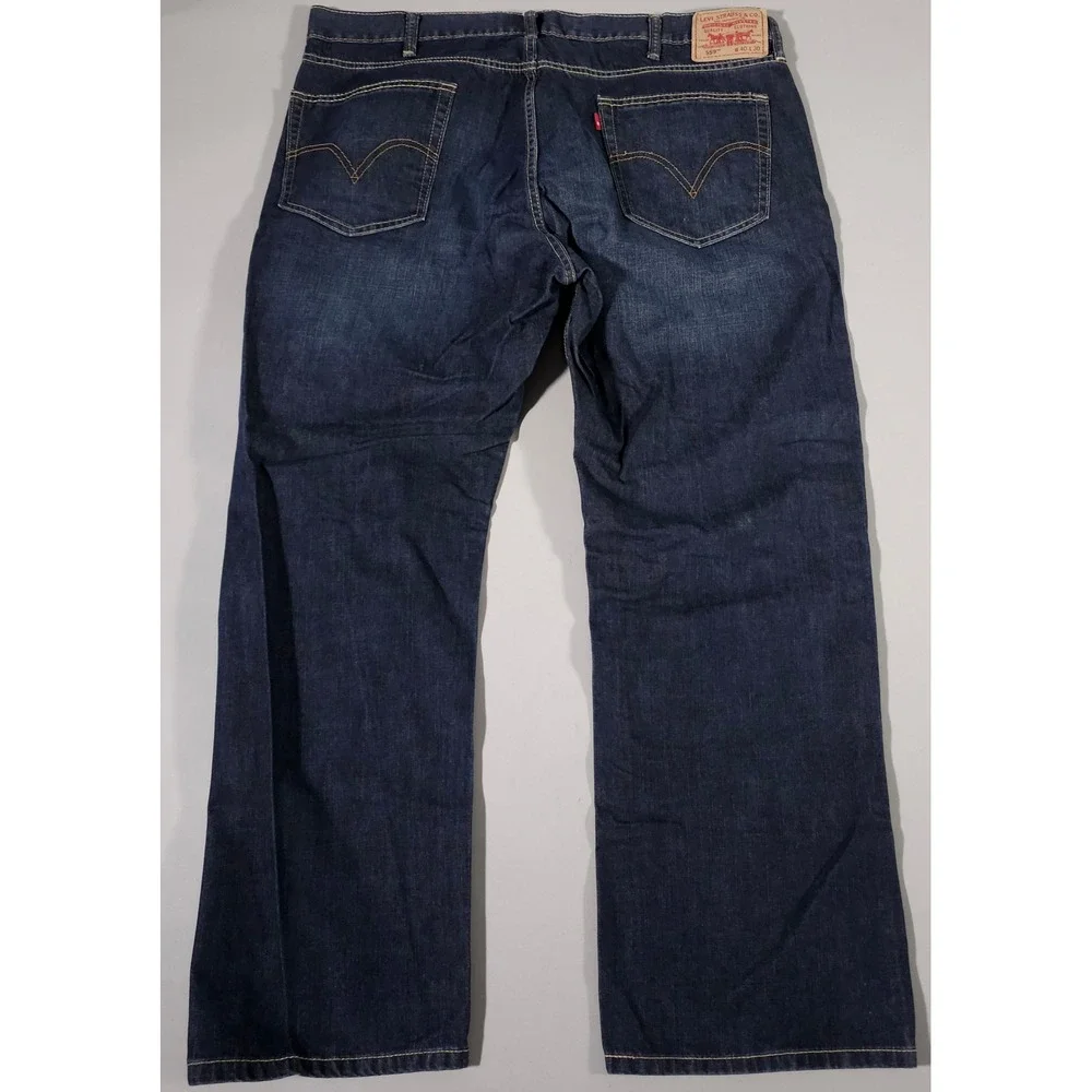 Levi's 559 Relaxed Straight Jeans Mens 40x30 Dark Wash Blue Denim Vintage